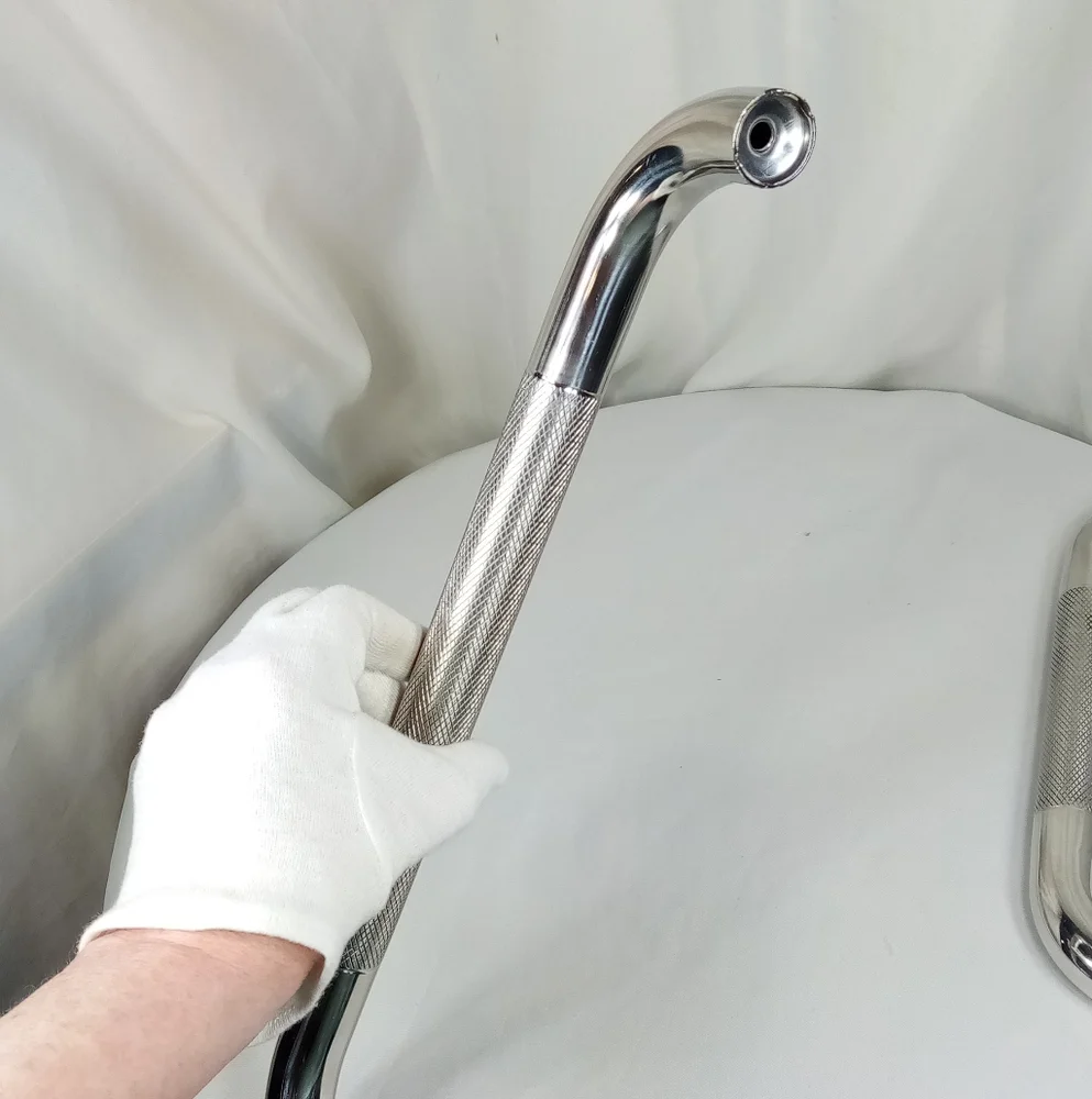 Set of 2 Chrome Textured Anti Slip Safety Shower Grab Bars